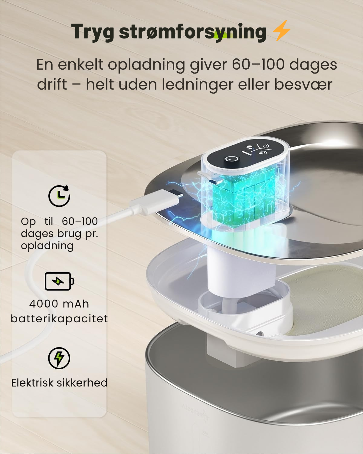 Kittyflows™ Wireless Smart Fountain – 4L